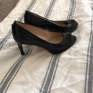 Stuart Weitzman Black Peep Toe